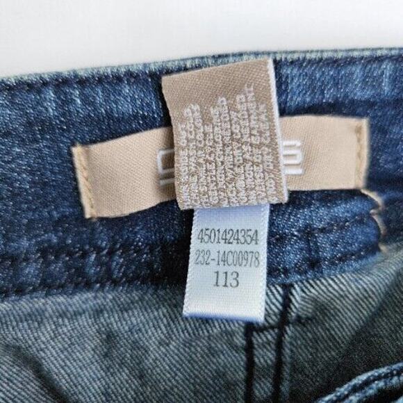 Chicos Womens 15 Cuffed Capri Blue Jeans Mid-Rise Med Wash Denim Bling 32" Waist - Picture 6 of 10